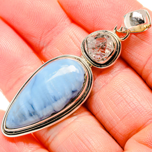 Owyhee Opal, Herkimer Diamond Pendants handcrafted by Ana Silver Co - PD36182