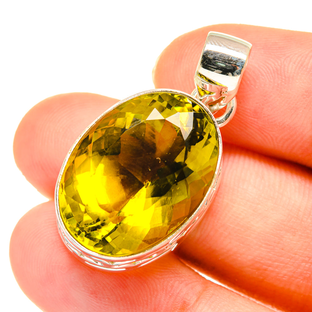 Olive Quartz Pendants handcrafted by Ana Silver Co - PD3629