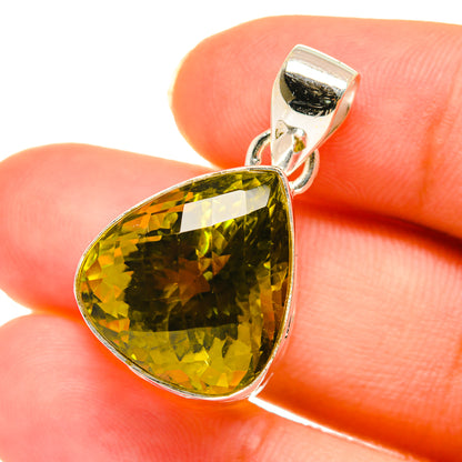 Olive Quartz Pendants handcrafted by Ana Silver Co - PD3631