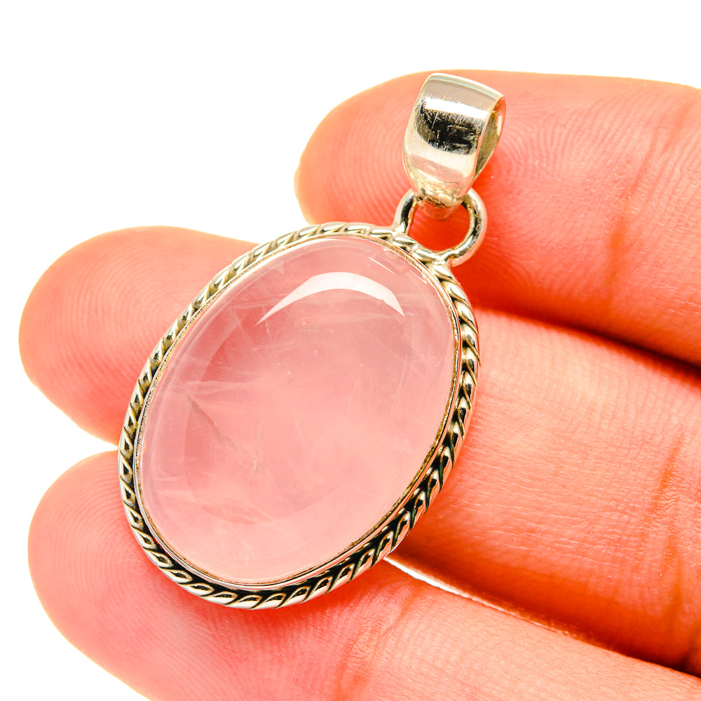 Rose Quartz Pendants handcrafted by Ana Silver Co - PD3633
