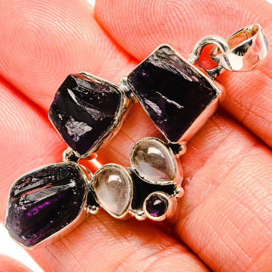 Amethyst, Rainbow Moonstone Pendants handcrafted by Ana Silver Co - PD36389