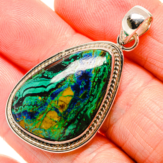 Azurite In Malachite Pendants handcrafted by Ana Silver Co - PD36403