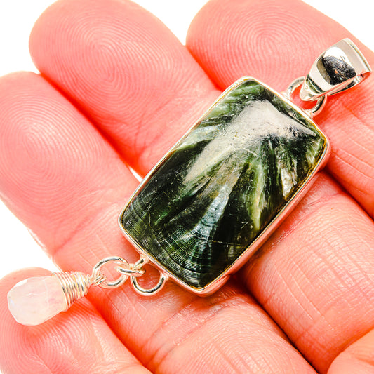 Seraphinite, Rainbow Moonstone Pendants handcrafted by Ana Silver Co - PD36408