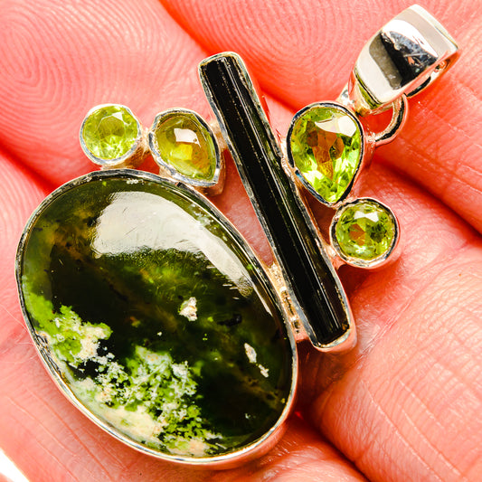 Rainforest Opal, Green Tourmaline, Peridot Pendants handcrafted by Ana Silver Co - PD36409