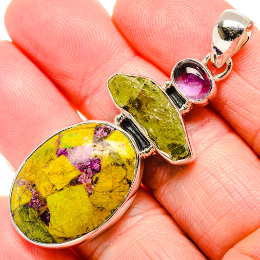 Atlantisite, Peridot, Amethyst Pendants handcrafted by Ana Silver Co - PD36410