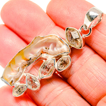 Occo Geode, Herkimer Diamond Pendants handcrafted by Ana Silver Co - PD36429