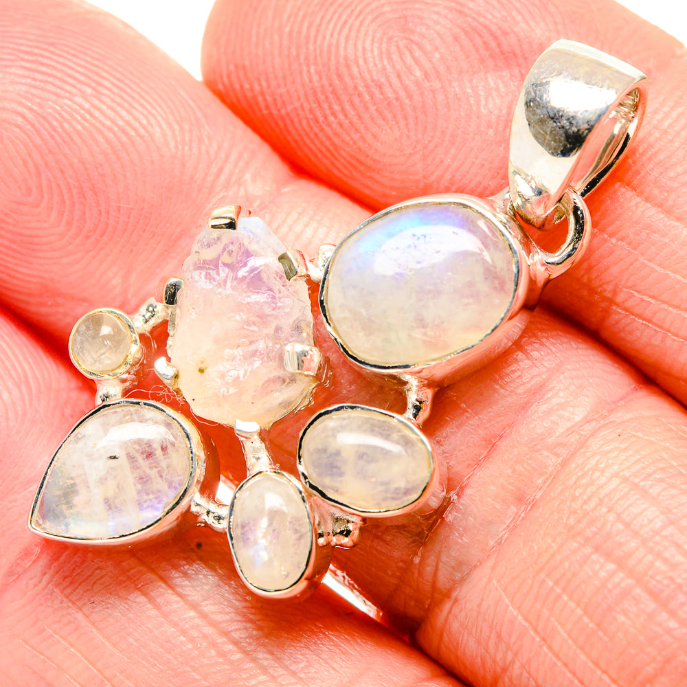 Rainbow Moonstone Pendants handcrafted by Ana Silver Co - PD36434