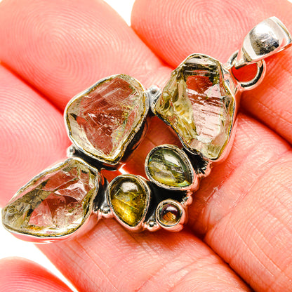 Green Amethyst, Labradorite Pendants handcrafted by Ana Silver Co - PD36449