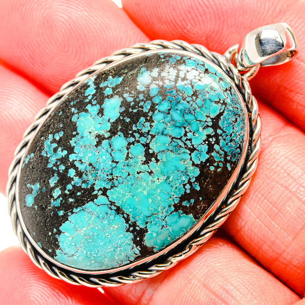 Tibetan Turquoise Pendants handcrafted by Ana Silver Co - PD36452