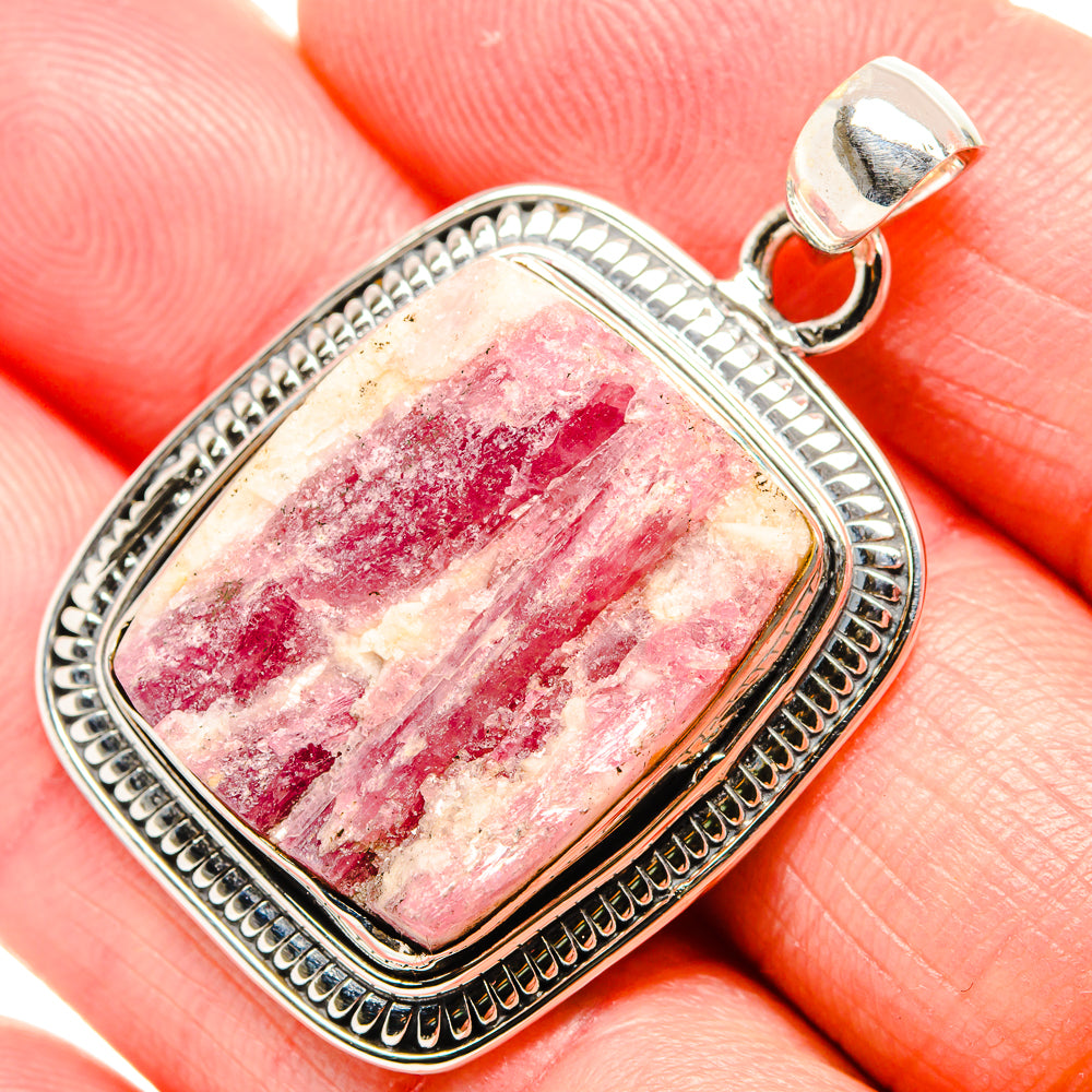 Pink Tourmaline In Quartz Pendants handcrafted by Ana Silver Co - PD36472