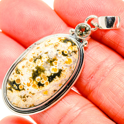 Ocean Jasper, White Quartz Pendants handcrafted by Ana Silver Co - PD36474