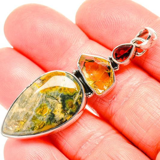 Rainforest Jasper Pendants handcrafted by Ana Silver Co - PD36506