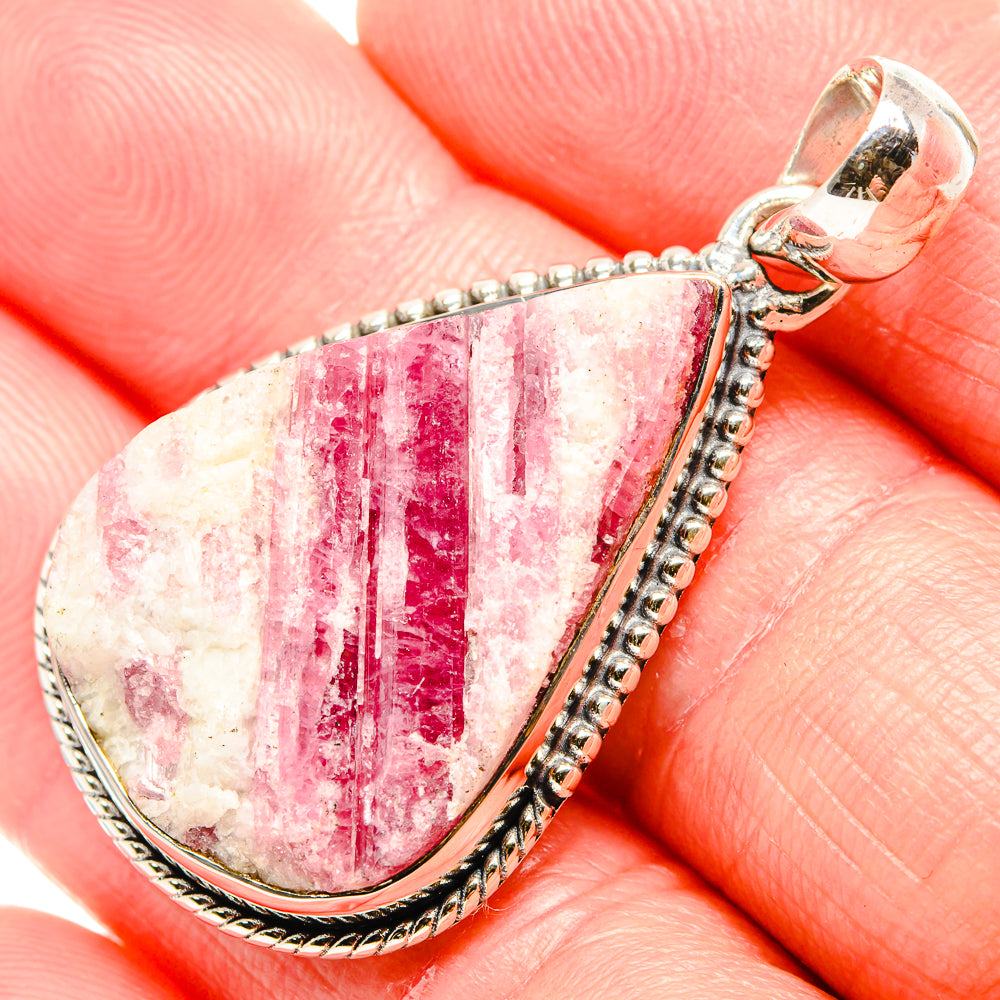 Pink Tourmaline In Quartz Pendants handcrafted by Ana Silver Co - PD36507