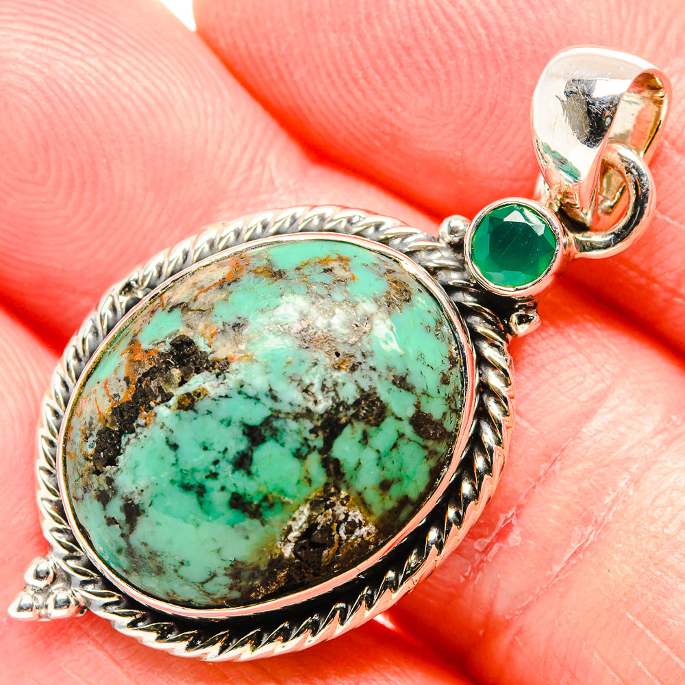 African Turquoise Jasper Pendants handcrafted by Ana Silver Co - PD36512