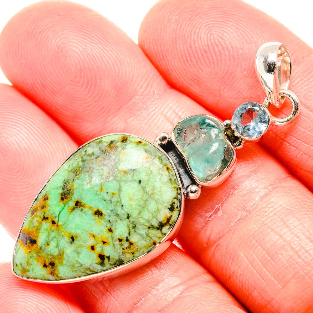 African Turquoise Jasper Pendants handcrafted by Ana Silver Co - PD36520