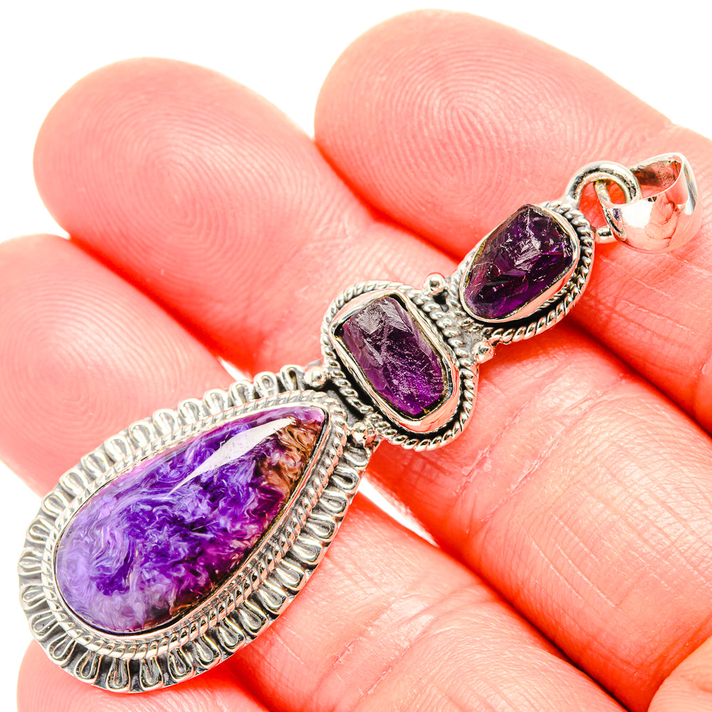 Charoite Pendants handcrafted by Ana Silver Co - PD36525