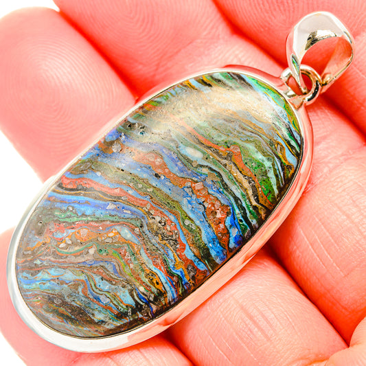 Rainbow Calsilica Pendants handcrafted by Ana Silver Co - PD36532