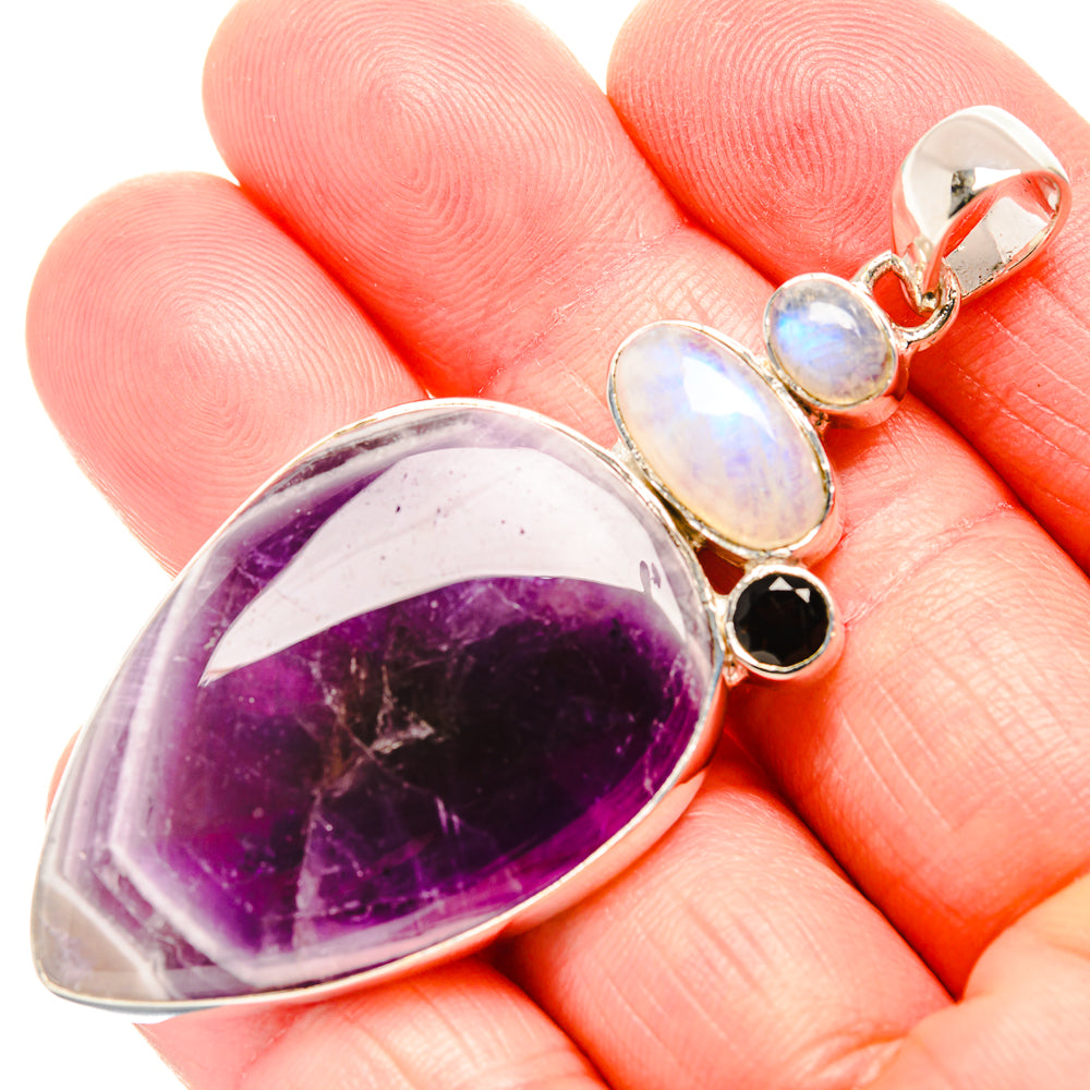 Chevron Amethyst Pendants handcrafted by Ana Silver Co - PD36542