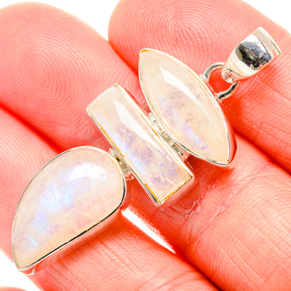 Rainbow Moonstone Pendants handcrafted by Ana Silver Co - PD36553