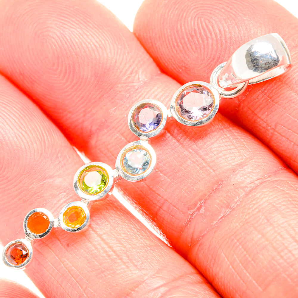 Multi-stone Rainbow Chakra Pendants handcrafted by Ana Silver Co - PD36556