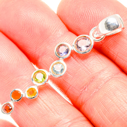 Multi-stone Rainbow Chakra Pendants handcrafted by Ana Silver Co - PD36556