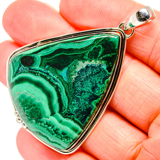Malachite In Chrysocolla Pendants handcrafted by Ana Silver Co - PD36562
