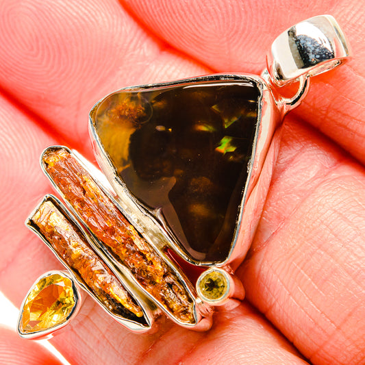 Mexican Fire Agate Pendants handcrafted by Ana Silver Co - PD36573