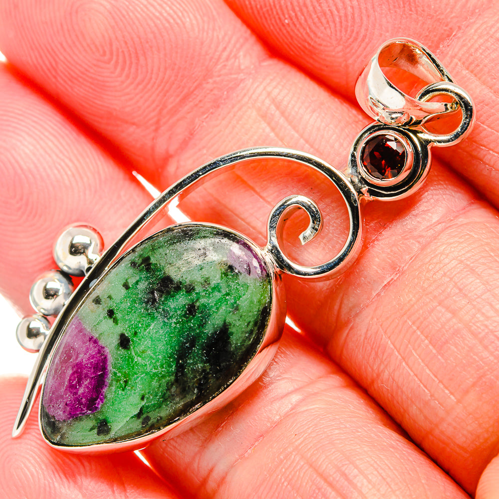 Ruby Zoisite Pendants handcrafted by Ana Silver Co - PD36592