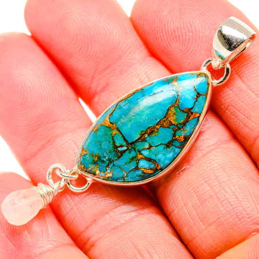 Blue Copper Composite Turquoise Pendants handcrafted by Ana Silver Co - PD36610