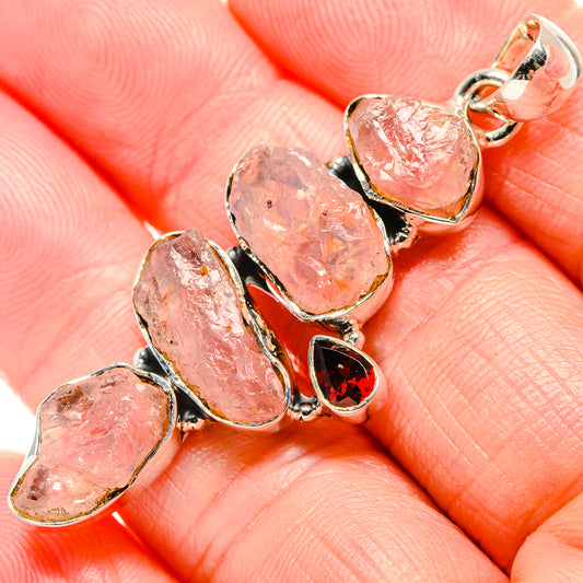 Rose Quartz Pendants handcrafted by Ana Silver Co - PD36629