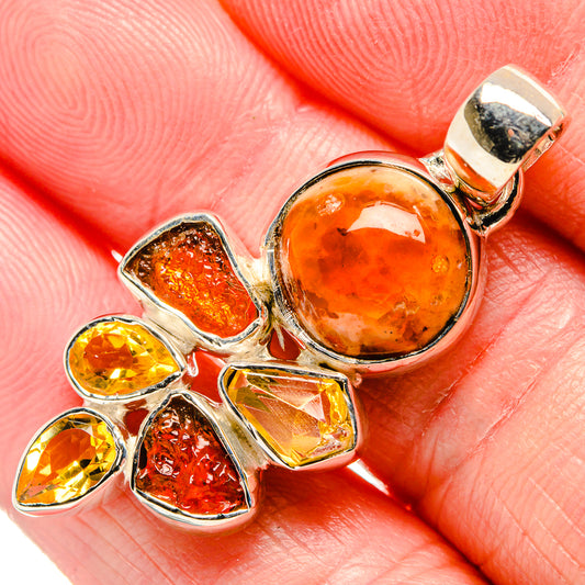 Mexican Fire Opal Pendants handcrafted by Ana Silver Co - PD36641