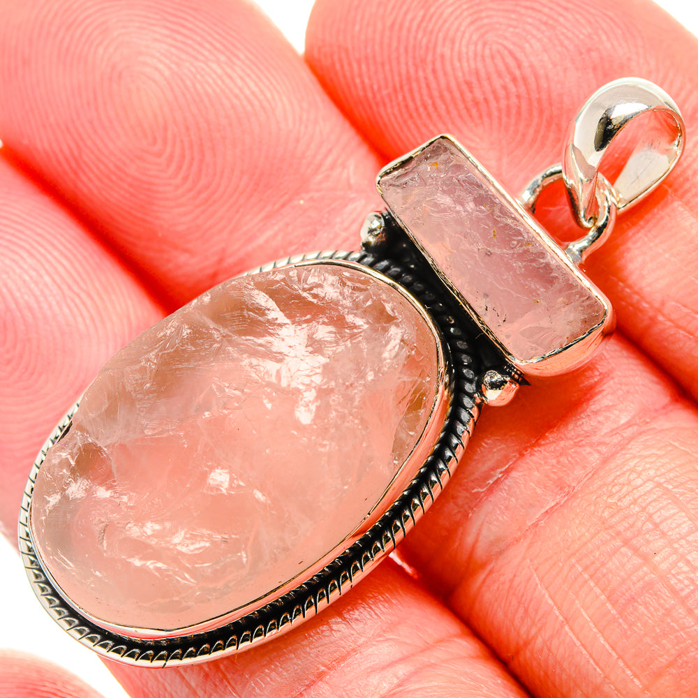 Rose Quartz Pendants handcrafted by Ana Silver Co - PD36644