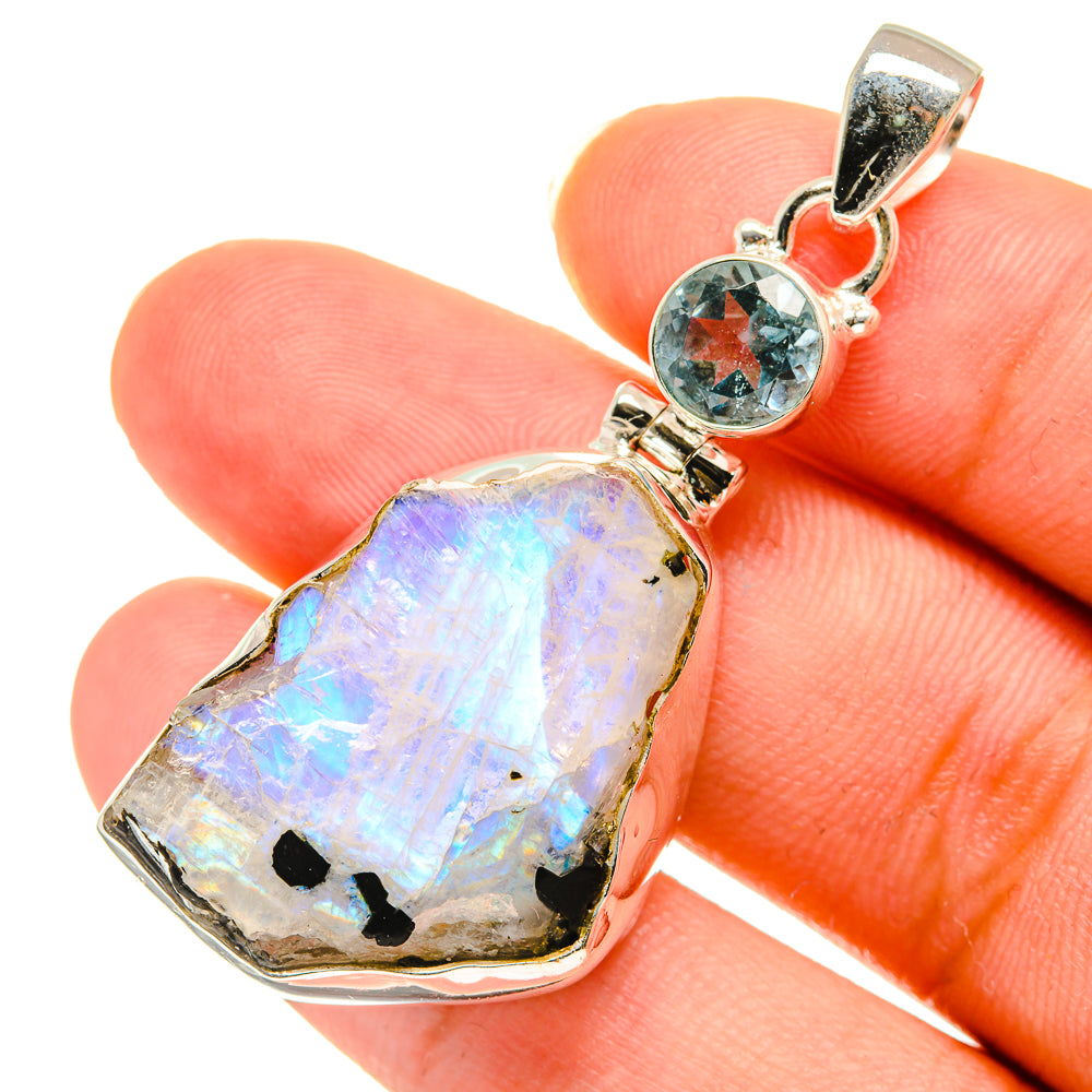 Rainbow Moonstone Pendants handcrafted by Ana Silver Co - PD3665