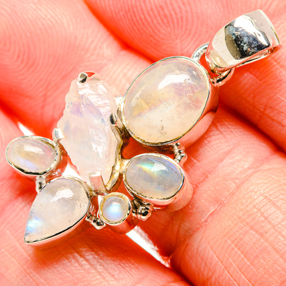 Rainbow Moonstone Pendants handcrafted by Ana Silver Co - PD36654