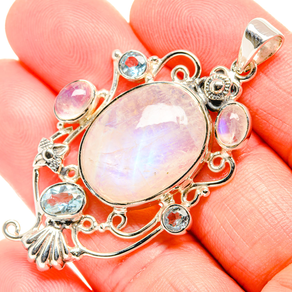 Rainbow Moonstone Pendants handcrafted by Ana Silver Co - PD36715