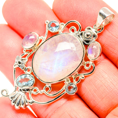 Rainbow Moonstone Pendants handcrafted by Ana Silver Co - PD36715