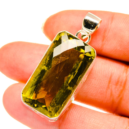 Olive Quartz Pendants handcrafted by Ana Silver Co - PD3711