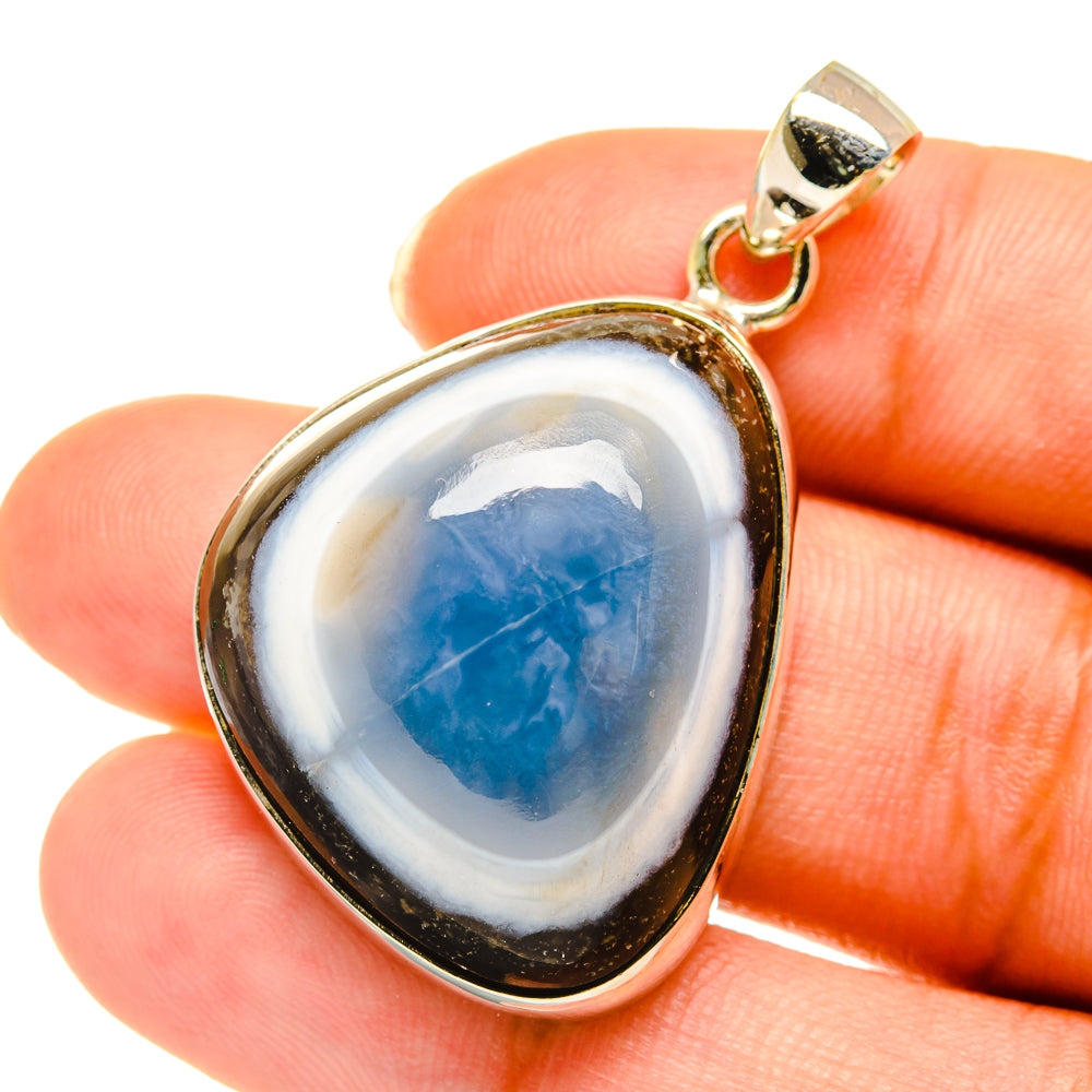 925 sterling silver opal pendant, teardrop with blue opal center and top bail