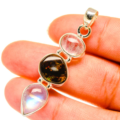 Mexican Fire Agate Pendants handcrafted by Ana Silver Co - PD3747