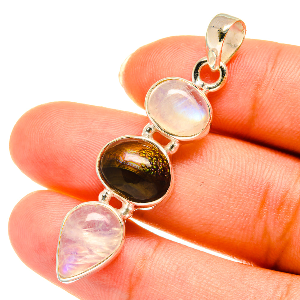 Mexican Fire Agate Pendants handcrafted by Ana Silver Co - PD3751