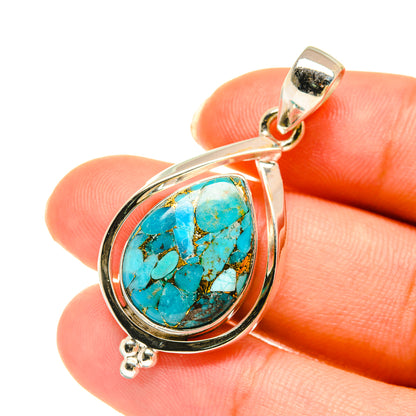Blue Copper Composite Turquoise Pendants handcrafted by Ana Silver Co - PD3788