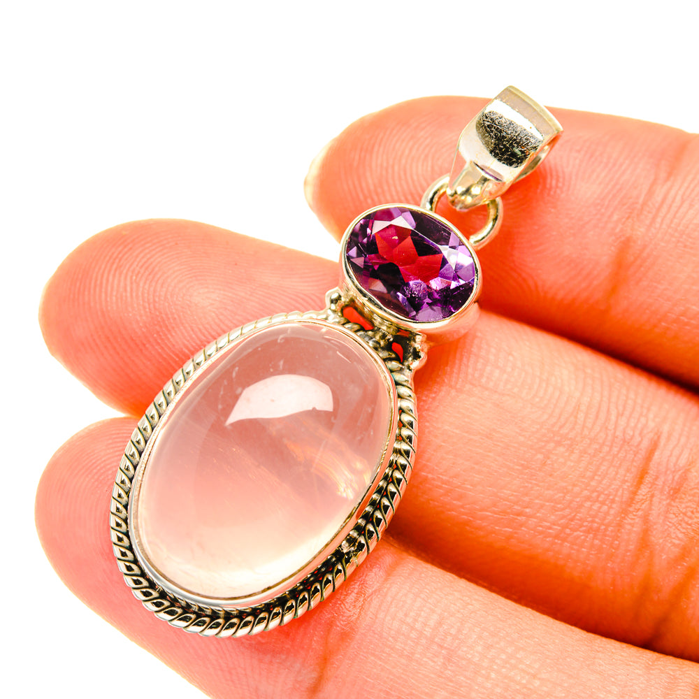 Rose Quartz Pendants handcrafted by Ana Silver Co - PD3795