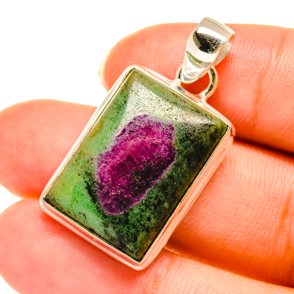 Ruby Zoisite Pendants handcrafted by Ana Silver Co - PD3803