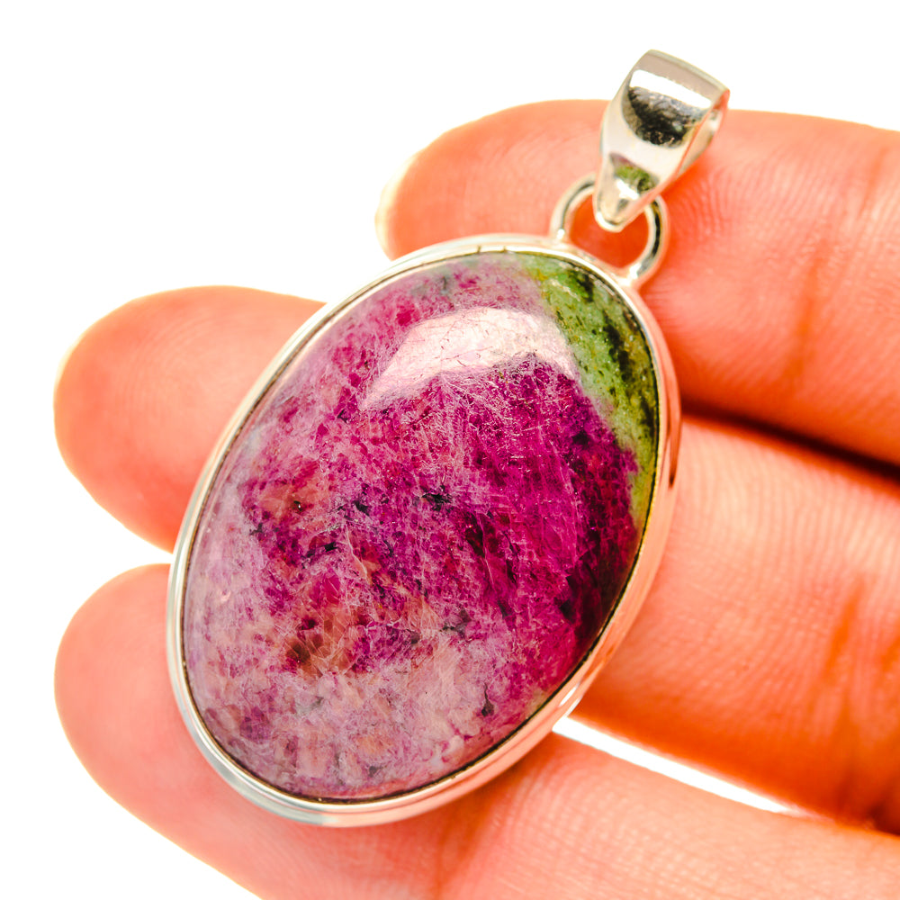 Ruby Zoisite Pendants handcrafted by Ana Silver Co - PD3804