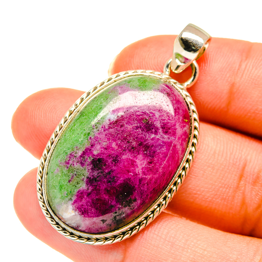Ruby Zoisite Pendants handcrafted by Ana Silver Co - PD3831