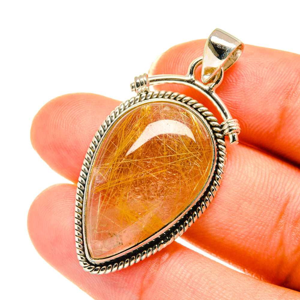 Rutilated Quartz Pendants handcrafted by Ana Silver Co - PD3834