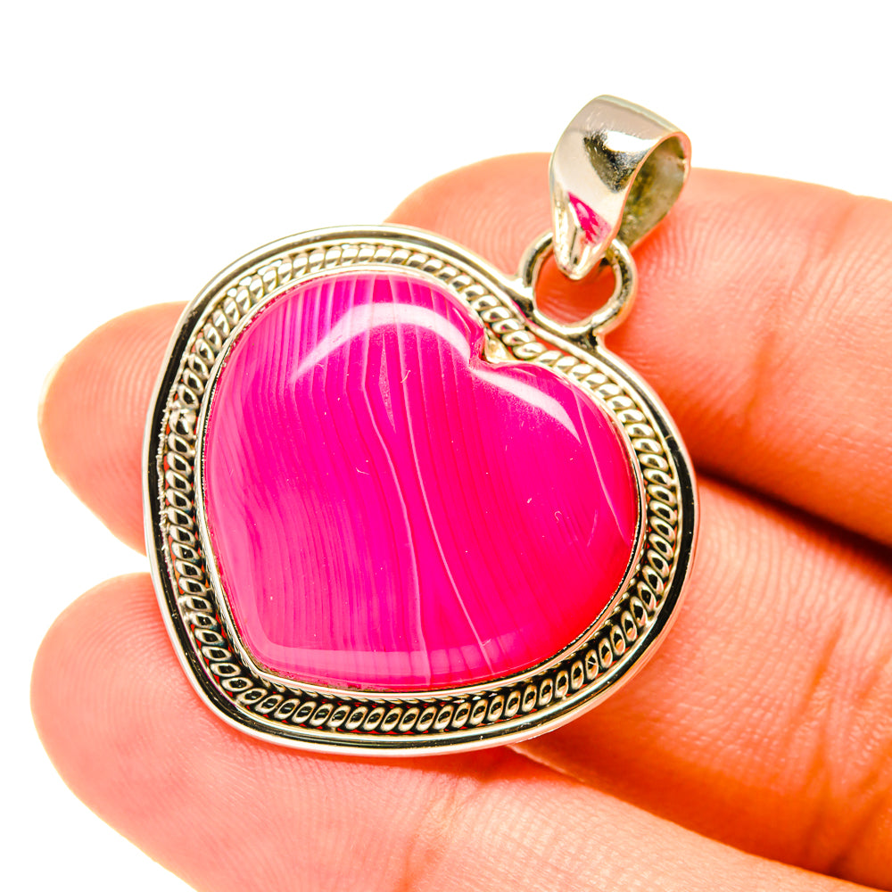 Pink Botswana Agate Pendants handcrafted by Ana Silver Co - PD3835