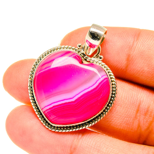 Pink Botswana Agate Pendants handcrafted by Ana Silver Co - PD3836