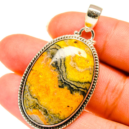 Bumble Bee Jasper Pendants handcrafted by Ana Silver Co - PD3839