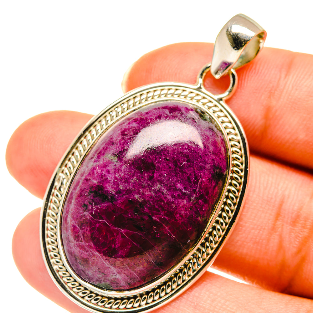 Ruby Zoisite Pendants handcrafted by Ana Silver Co - PD3841